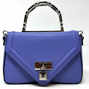 Steve Madden BGINEVRA Purple Lock Satchel/Crossbody Bag New